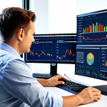 **

A data analyst, fully clothed in professional attire, working at a brightly lit desk with multiple monitors displaying charts and graphs of website traffic. The background shows a clean, modern office environment. Perfect anatomy, correct proportions, well-formed hands, proper finger count. Safe for work, appropriate content, professional, modest, family-friendly.

**
