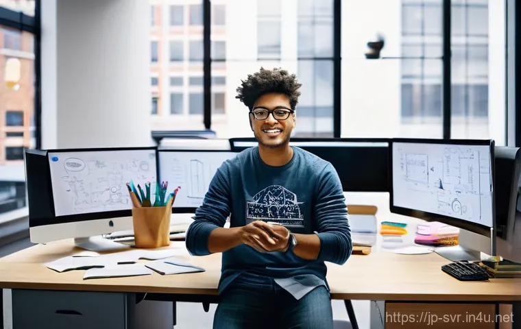 서버 환경의 분리 개발 스테이징 프로덕션 - **Prompt for Development Environment:**
    "A vibrant and creative scene in a modern tech office. A...