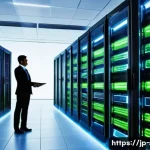 서버 모니터링 도구 비교 - **Prompt 1: The Foundation of Digital Business**
    A wide shot of a brightly lit, modern data cent...