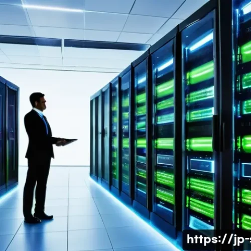 서버 모니터링 도구 비교 - **Prompt 1: The Foundation of Digital Business**
    A wide shot of a brightly lit, modern data cent...