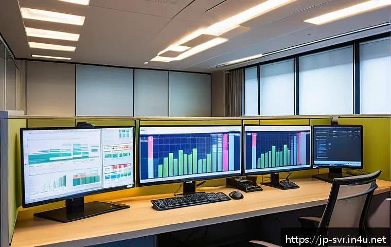 서버 보안 패치 관리 자동화 - A modern Japanese office environment focused on IT professionals managing automated patch management...